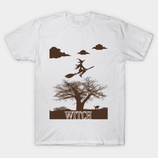 Witch Vintge Graphic T-Shirt